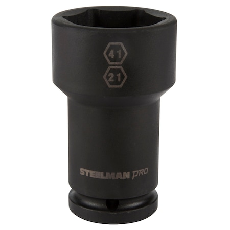 Steelman Pro 3/4" Drive Budd Wheel 41mm 6-Point Hex and 21mm 4-Point Square Combo Impact Socket 79330